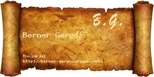 Berner Gergő névjegykártya